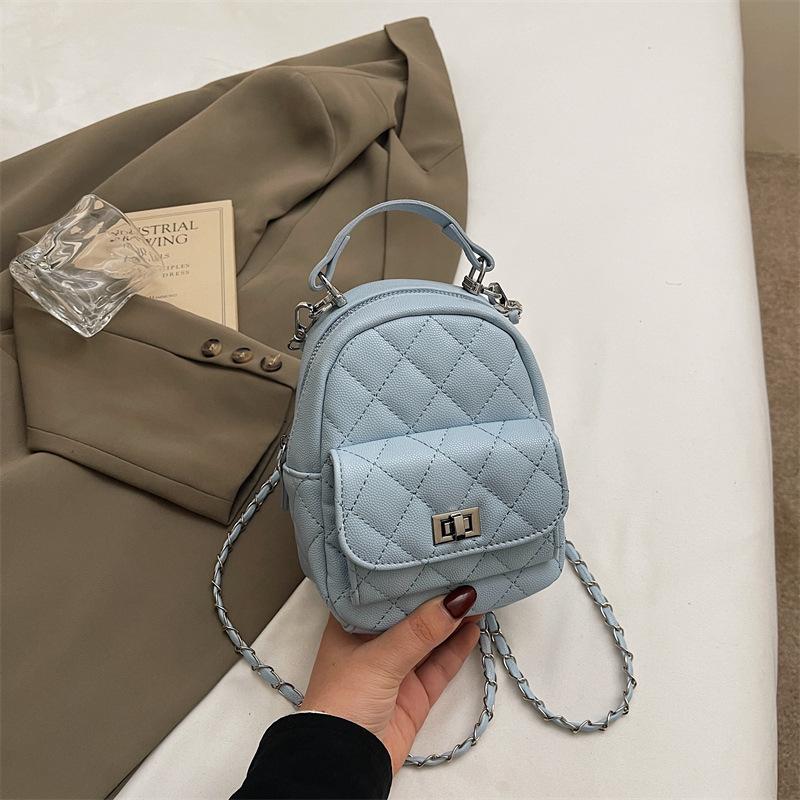 Bag Women's Fashion Trend Backpack 2025 Summer New Niche Simple Casual Rhombus Women's Bag