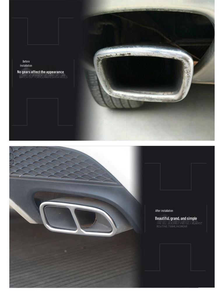 14-18 BMW X5 Dual Outlet Black Stainless Steel Exhaust Tailpipe Cover