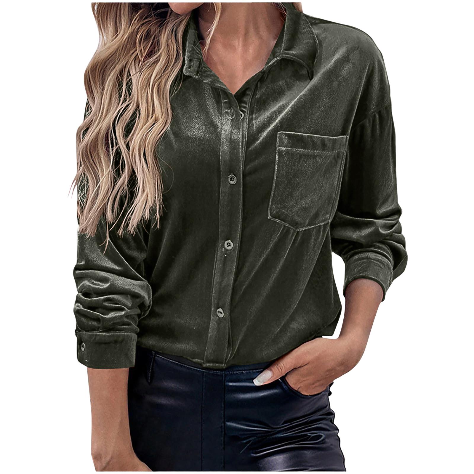 

Women s Color Gold Velvet Short Sleeved Round Neck Top L армия зеленый