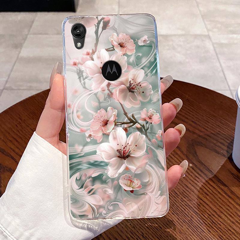 Jelly Casing For Motorola Moto E6 Fundas MOTOE6 Capa Clear Silicone Soft TPU Back Cover Cute Cat Rabbit Heart Protective Case