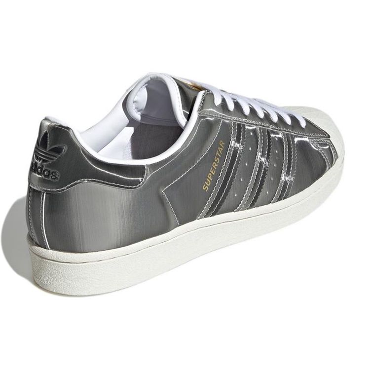Adidas Superstar Silver Metallic Unisex Sneakers Footwear-White Core-Black H00238