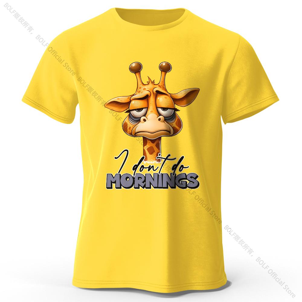 Summer Round Neck 3D Cartoon Giraffe Printed Top Fashionable Casual Short Sleeved Children's Boy T-shirts