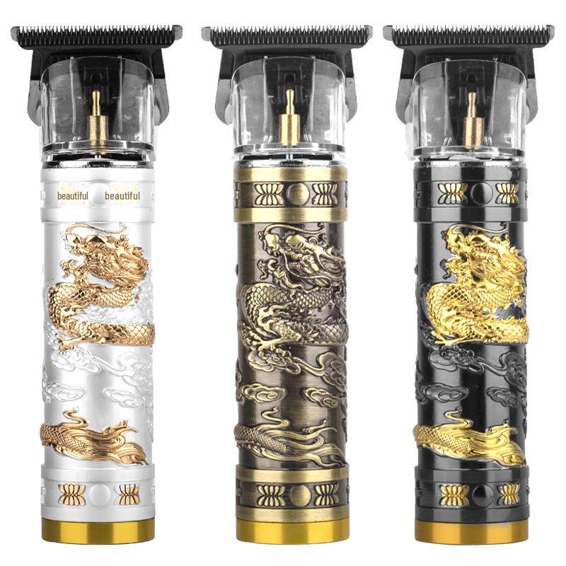 Retro Style USB Rechargeable Electric Hair Clipper & Razor with Carved Design