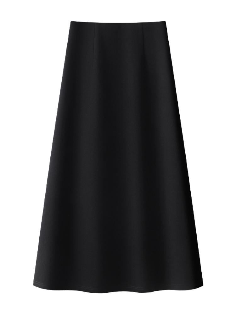 Women's Dark Grey Cashmere A-line High Waist Long Skirt - Spring/Autumn 2026 Woolen Half Umbrella Skirt