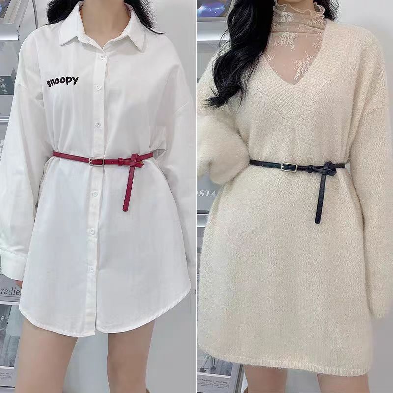Sleek Style Korean Fashionable Little Girls Minimalist Dressy Pants Belt