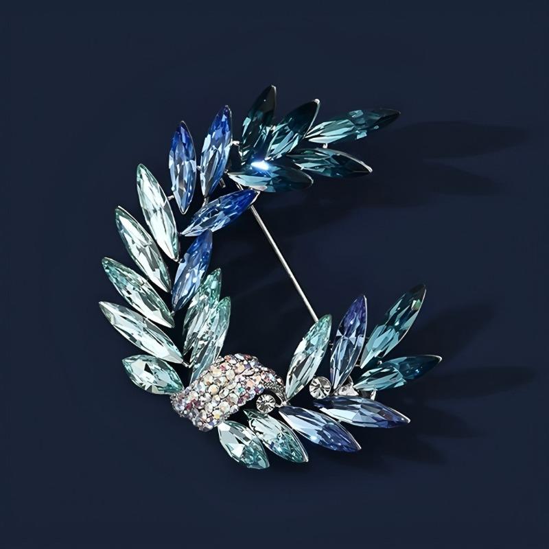 Crystal Wheat Ear Brooch, High-end Women's Delicate Brooch, Retro High-end Style, Suit Coat Accessory Pin
