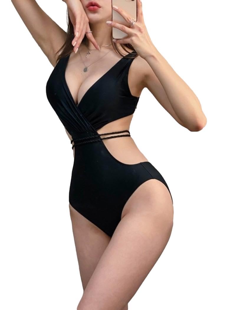 

Купальник женский One EE3 Anita [ISLAYCAOLILA], Монокини, Слитный, Бикини, Купальное платье, Кэш-кёр, V-образный вырез, С подкладкой, Без косточек, (Л, Черный) чёрный