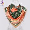 [BYSIFA] Spring Blue White Ladies Silk Scarf Hijab New Luxury Plaisley Satin Square Scarves Wraps Fashion Muslim Head Scarf Cape