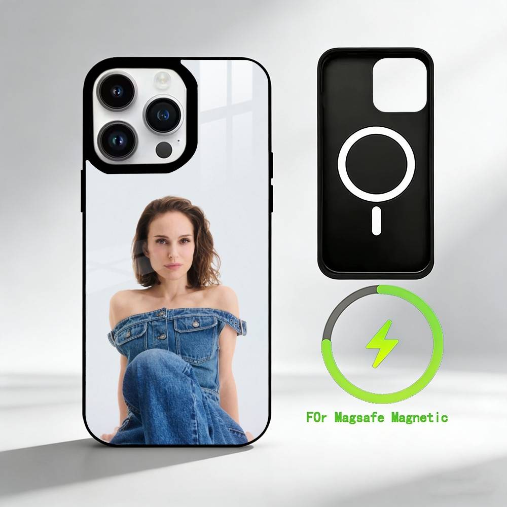 

Чехол для телефона с Натали Портман для iPhone 17 16 15 14 13 12 Pro Max Plus, Зеркальная Беспроводная Магнитная Крышка iPhone12