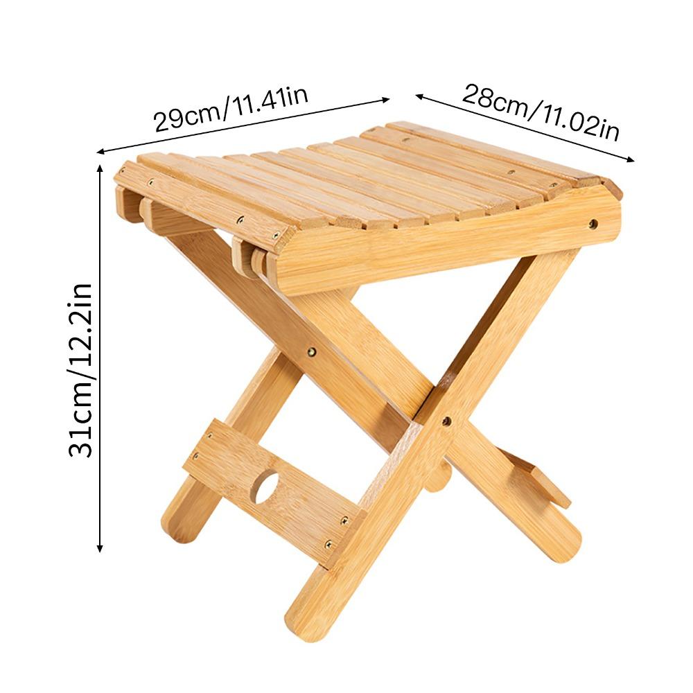 Log Color Folding Stool Square Shape Small Stool Stable Portable Seat Camping Activity