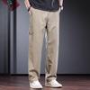 Jieleinuo Men's Pure Cotton Loose Straight-Leg Casual Trousers