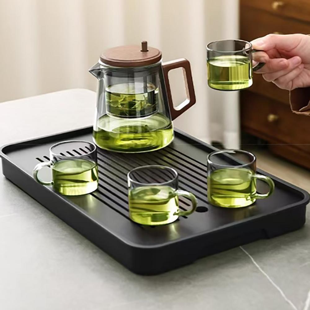 650ml GIANXI Tea Pot Family Glass Teapot Set Transparent High Glass Teacup Kung Fu Teacup Set Flower Teapot Ideal Gift