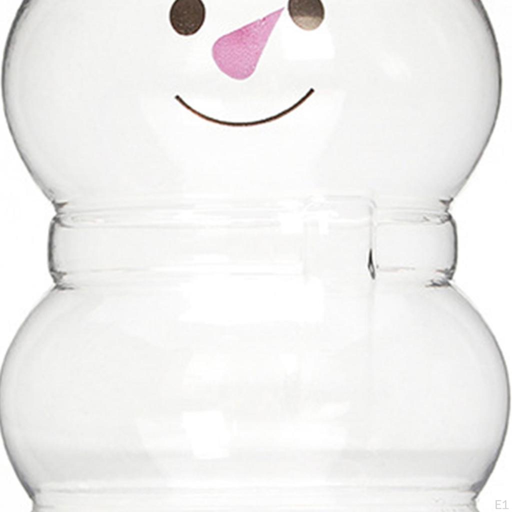 10x Snowman Juice Bottles Christmas 500ml Clear for Climbing Camping Red