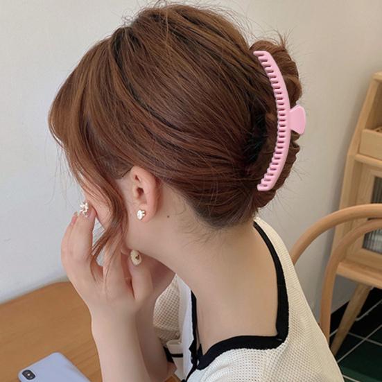 Arc Shape Hair Claw Non-slip Crossing Teeth Solid Color Decorative Tight Frosted Large Shark Hair Clamp Styling Tool