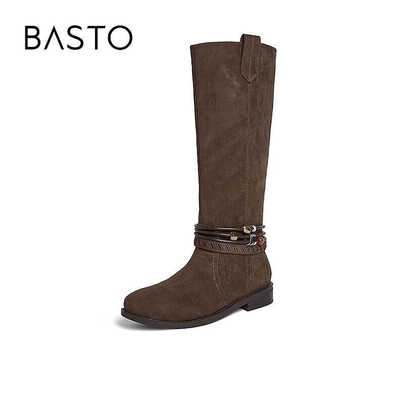 Basto Women's Retro Slouchy Western High-Tube Boots