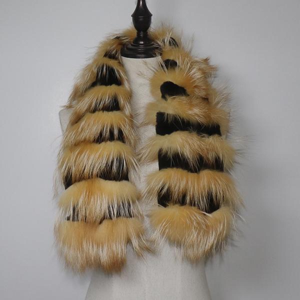 Winter Real Fox Fur Scarf Women Full Pelt Warm Natural Rex Rabbit Fur Scarves Female Thick Quality Real Fox Fur Muffler