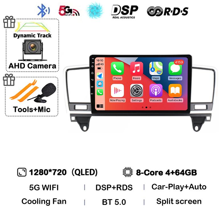 Android 14 Carplay Auto Car Radio For Mercedes-Benz M-Class M Class W166 ML 2011 2012 2013 2014 2015 GPS Multimedia Video Player