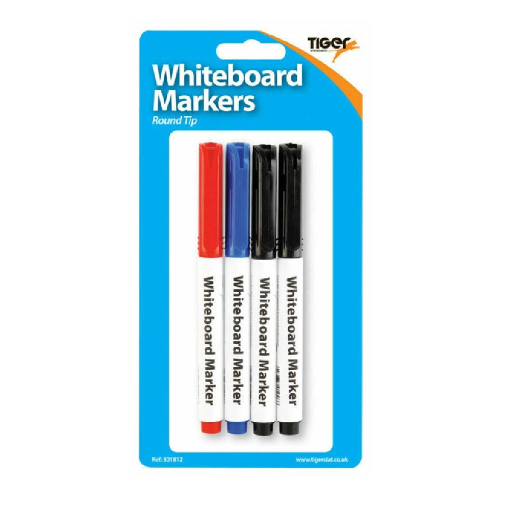 Tiger Slim Whiteboard Markers (Pack Of 4)