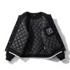 Unisex Vintage Baseball Jacket Warm Thickened Wool Blend Oversized Hoodless Outerwear Winter Daily Wear