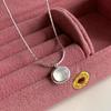 S925 Pure Silver Black Agate Ellipse Necklace Girl