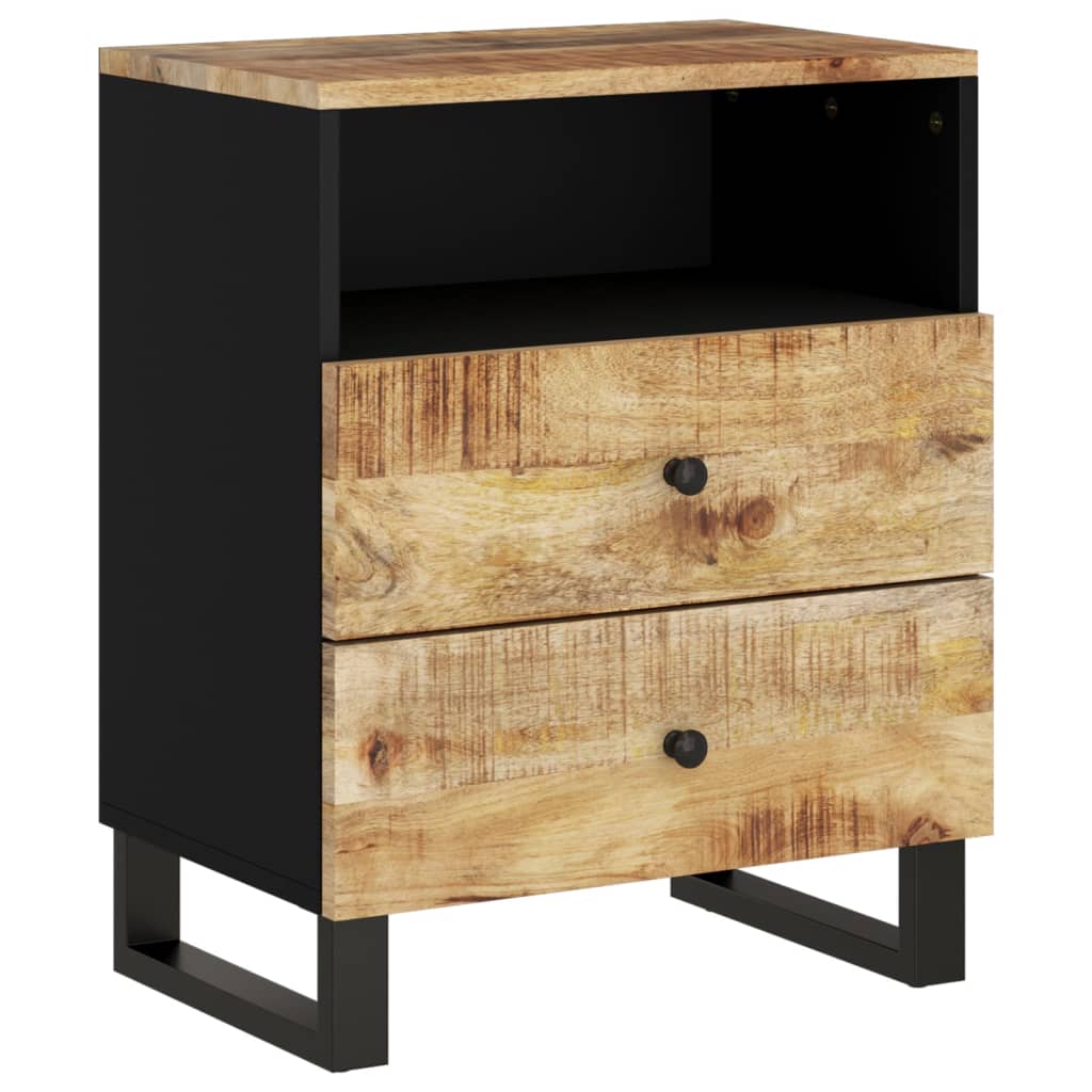 Nightstand 50x33x62 cm Solid Mango Wood & Engineered Wood