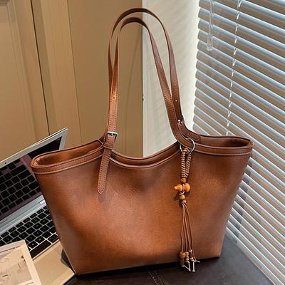 Retro Bag Women's Large Capacity Autumn Simple Shoulder Bag Casual Fashion Commuter Tote Bag