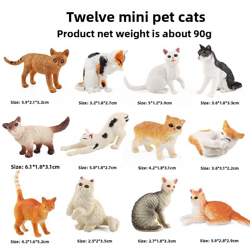 

Mini Cat Figurine Set With Realistic Plastic Design For Collectors And Cat Enthusiasts Style A