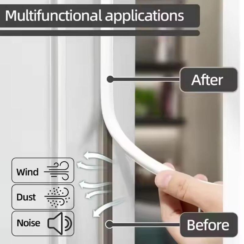 10/5m Weather Stripping Door Seal Window and Door Door Seal Strip Soundproofing Self-Adhesive Backing D-Shape Door Weather Strip