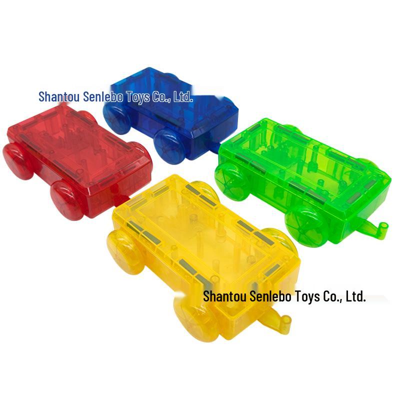 

Cross-Border Magnetic Car: Compatible with 5cm Magnetic Tiles, Car Base Refill, and Building Blocks Toy