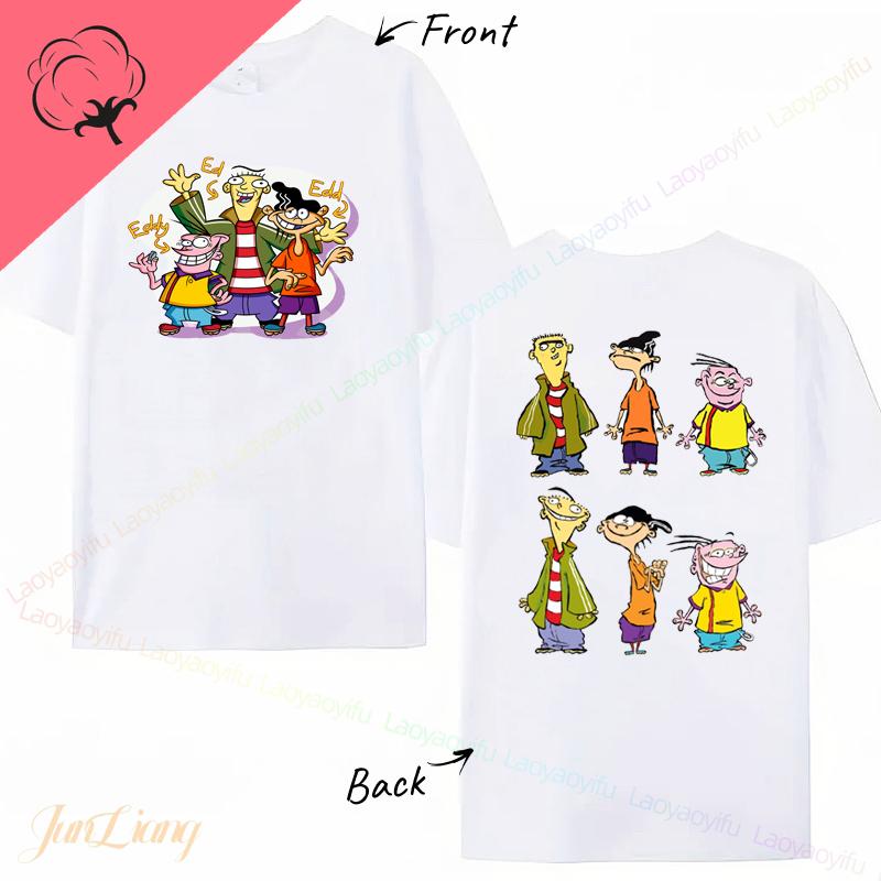 Ed Edd N Eddy Man Woman TShirt Cartoon Network TV Show Hip Hop Mens Tee Shirts Funny Tee Mens Tee Cotton Shirts