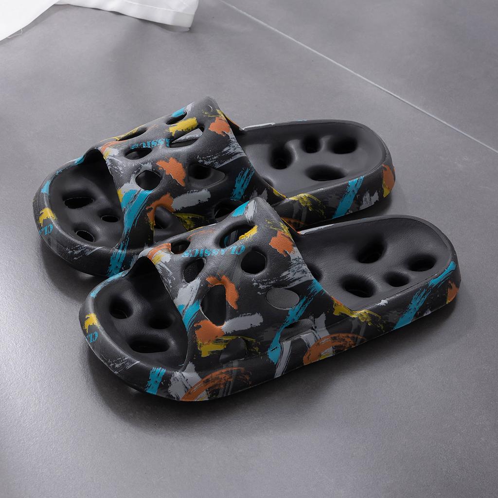 EVA Women Bathroom Slippers Flat Leaky Home Slides Fashion Comfortable Non-slip Slippers Quick Drying Men Indoor Slippers