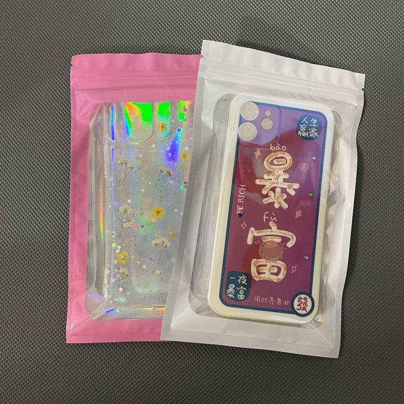 100 Stück geruchsdichte Mylar-Beutel Wiederverschließbare geruchsfeste Beutel Holografische Verpackungsbeutel mit transparentem Fenster für Lebensmittel