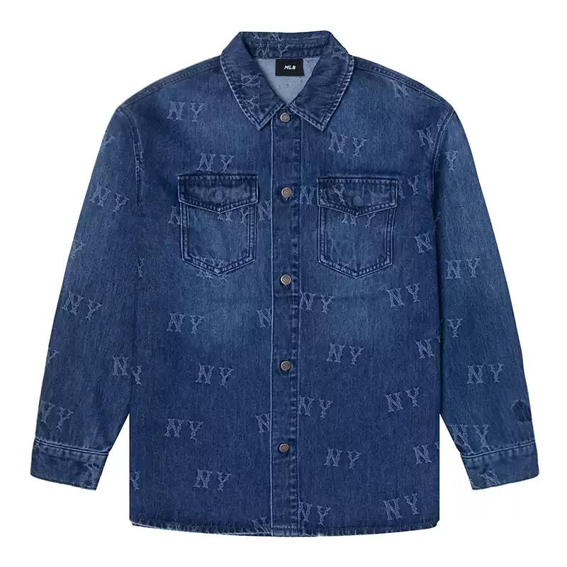 MLB Denim Jackets Unisex Blue Lapel Moderate 3ADRM0354-50INS S