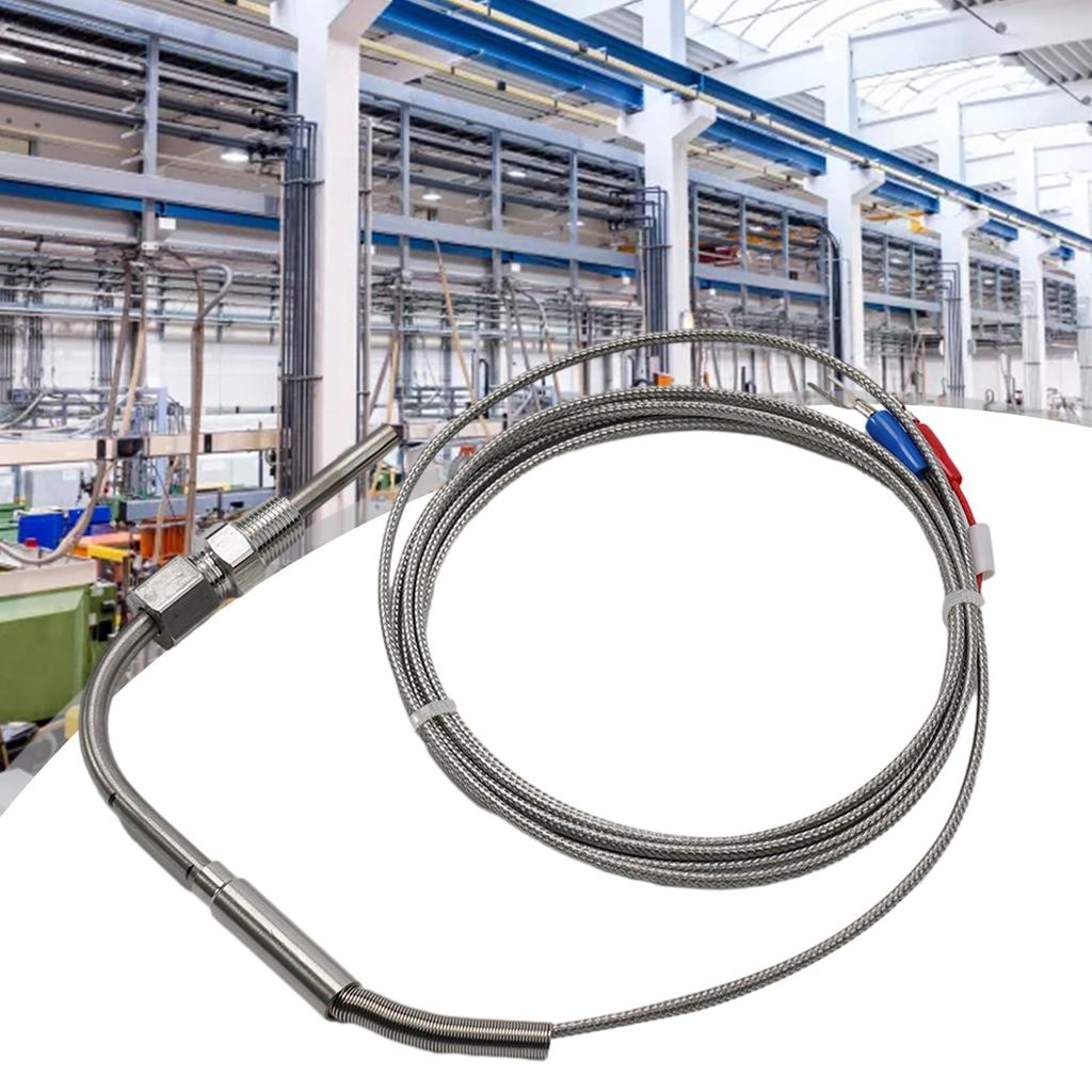 Type K Thermocouple 1/8 NPT K Type Thermocouple Exhaust Probe Temperature Sensor Glass Fiber Insulation Stainless Steel