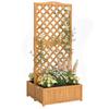 Planter with Wooden Trellis for Climbing Plants with 2 Folding Boxes Slat Base 73x70x170 Cm Natural