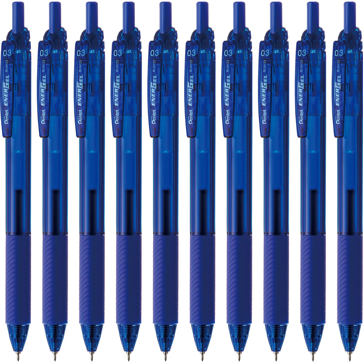 Pentel Ballpoint Pen Gel Ink Energel S 0.3mm Blue Shaft BLN123-C Blue 10 Pieces