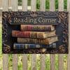 Wood Reading Corner Decoration Sign for Wall Mounting In Libraries Cafes To Reading Ambiances Simple Setups