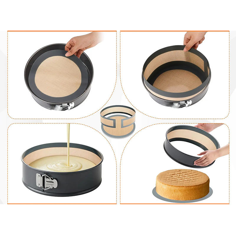 Silicone Baking Pad Suitable for Springform Flat Bottom, Preventing Cake From Sticking To The Bottom and Sides, Easy To Clean