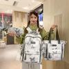 Schoolbag Wholesale Butterfly Printing Three-piece Set Student School Bag Female 1st-1st Grade Make-up Tote Bag Pencil Bag Backpack