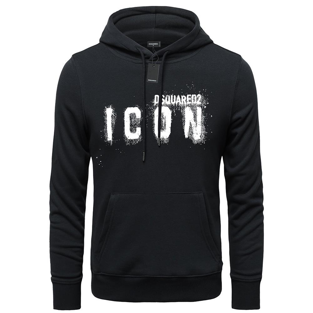 Unisex Pure Cotton Hooded Sweatshirt - Trendy American Style, 330g Men s & Couples  Autumn Jacket Large чёрный