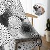 Dandelion Flower Black White Tulle Window Curtains Living Room Silk-like Fabric Yarn Sheer Voile Curtain Bedroom Cooking Area Home Decor Drape