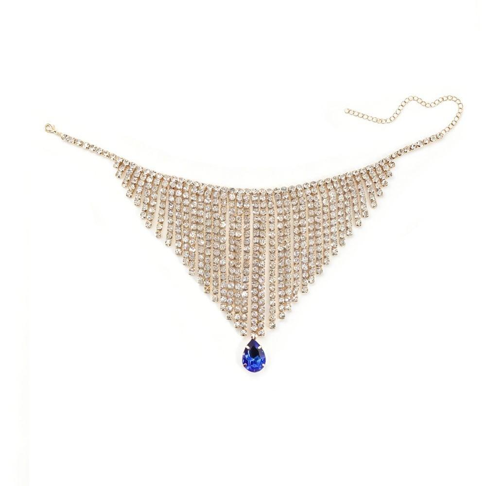 Sparkling Clavicle Chain Tassel Chain Shiny Choker Exquisite Rhinestone Necklace Wedding Style 4