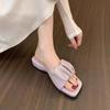 2025NStreet Style Summer Wedges Heel Women Slippers Fashion Open Toe Slide  Elegant Slip On Dress Sandalias