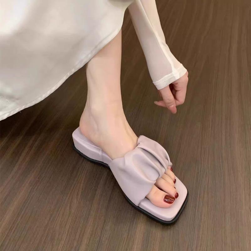 2025NStreet Style Summer Wedges Heel Women Slippers Fashion Open Toe Slide  Elegant Slip On Dress Sandalias