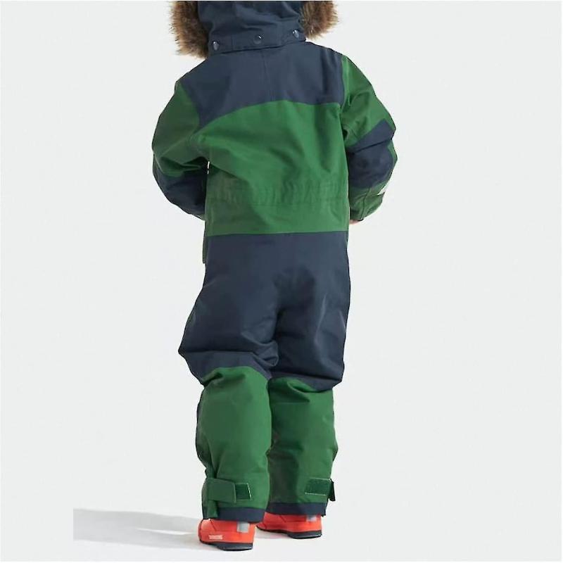 Kinder Unisex Skianzug mit Kapuze Einteiliger Skianzug Atmungsaktiv Wasserdicht Winddicht