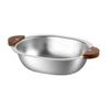 Thicken Fruits Salad Bowl Oval Noodle Bowl Stainless Steel Bowl  Fruit Dessert Serving