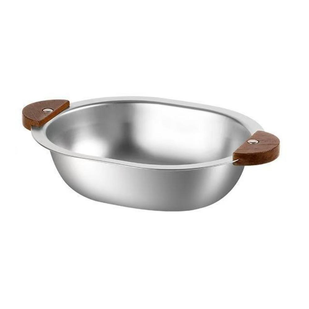 

Oval Stainless Steel Bowl Thicken Noodle Bowl Anti-fall Fruits Salad Bowl Restaurant 7.48x5.04x1.77 in серебряный