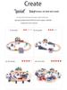 Wooden Electric Train Track & Car Building Blocks Set for Kids