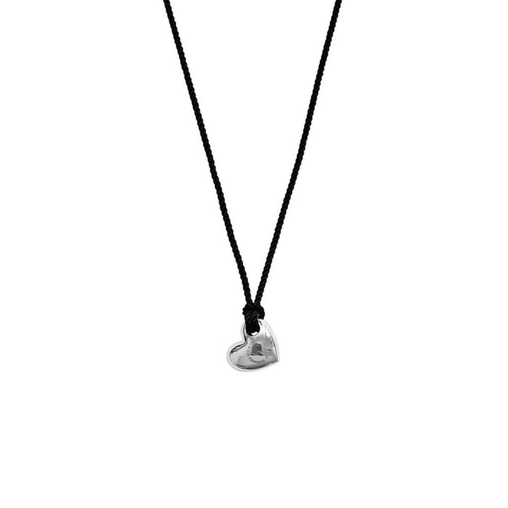 Heart Petite & Black Cord Necklace