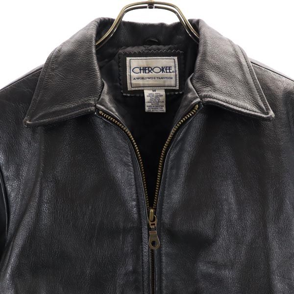 Cherokee Cotton Filling Leather Jacket M Black Genuine Leather Women Used